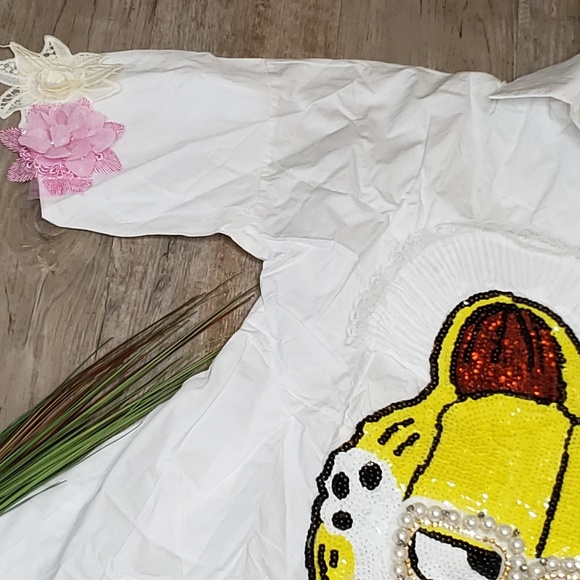 NWT Oversized Streetwear Shirt Dress Cat Design - Picture 4 of 6